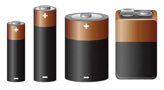 Different sizes of battery