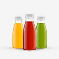 Free vector different smoothies bottles set