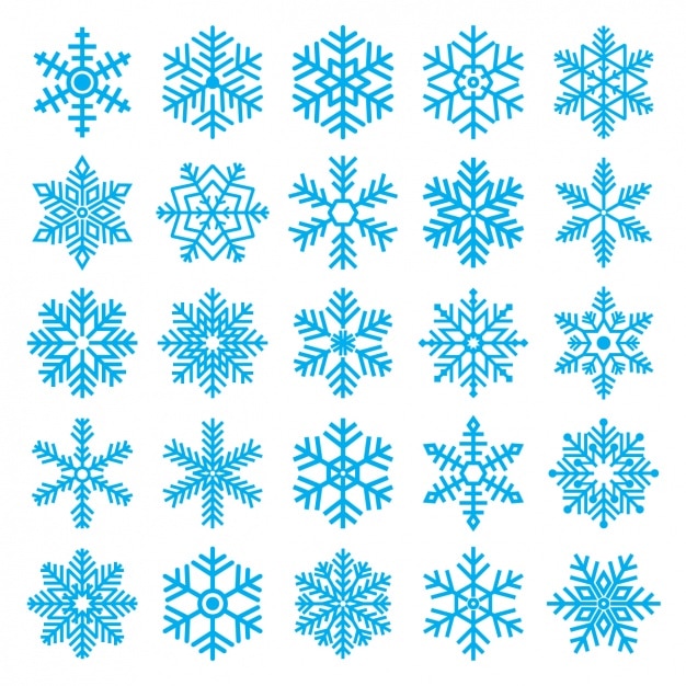 Silver Snowflakes Clip Art, Snowflake Graphics, Winter Clipart