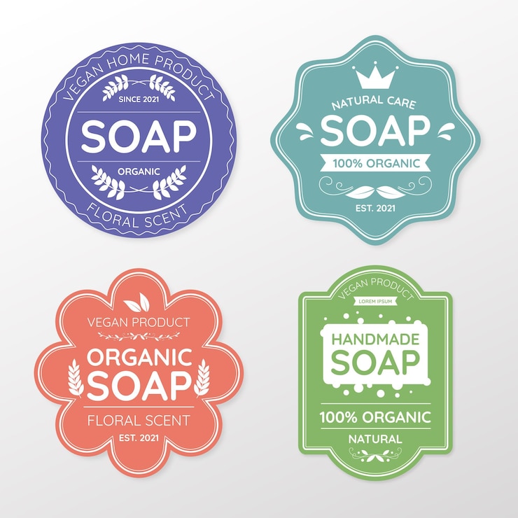 Free Vector different soap labels set