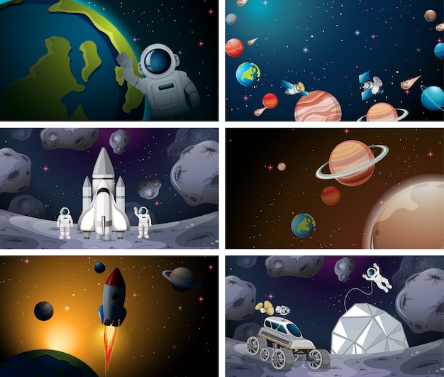 Different solar system scenes