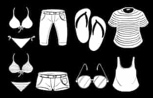 Free vector different summer outfits