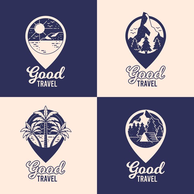Different travel logos pack