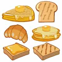 Free vector different types of bread for breakfast