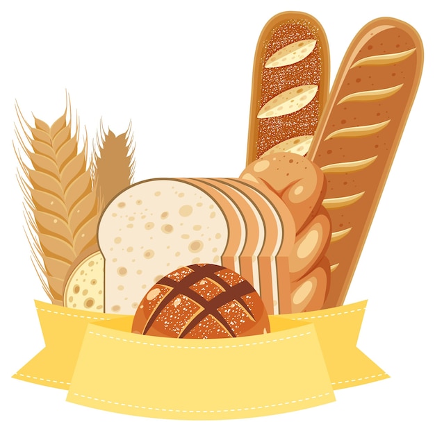 Vettore gratuito diversi tipi di pane