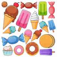 Free vector different types of desserts