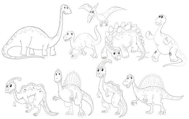 さまざまな種類の恐竜