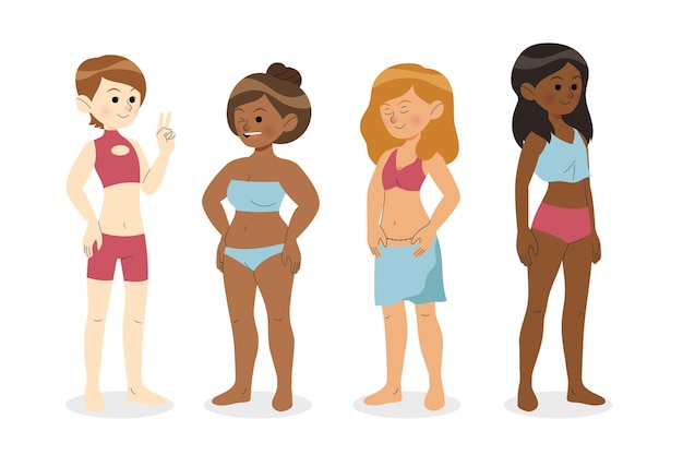 さまざまな種類の女性の体型