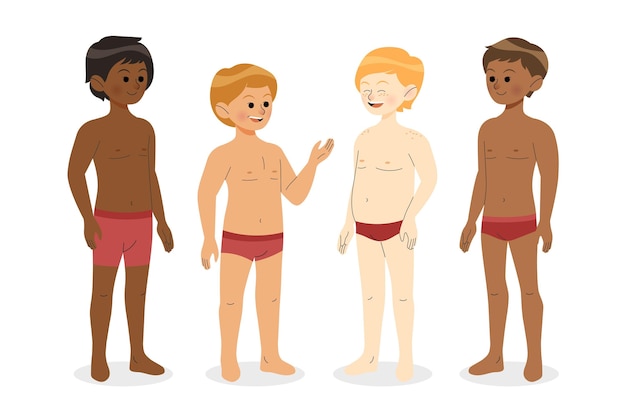 Free vector different types of male body shapes