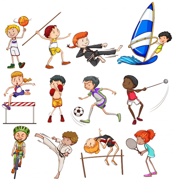 Free vector different types of sports played by people