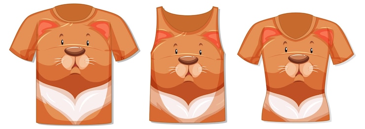 無料Vector 猫柄のトップスの種類