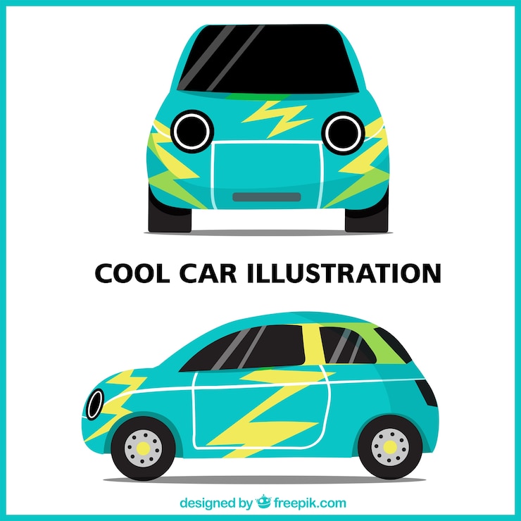 मुफ़्त वेक्टर different views of cool car