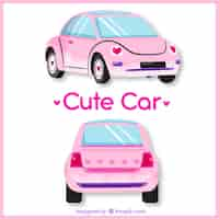 Free vector different views of cute car