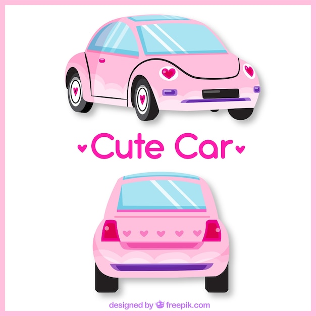 Different views of cute car