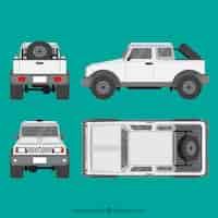 Free vector different views of jeep