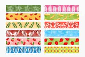 Free vector different washi tapes collection