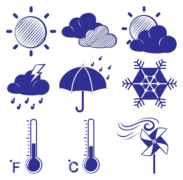 Free vector different weather conditions