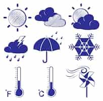 Free vector different weather conditions