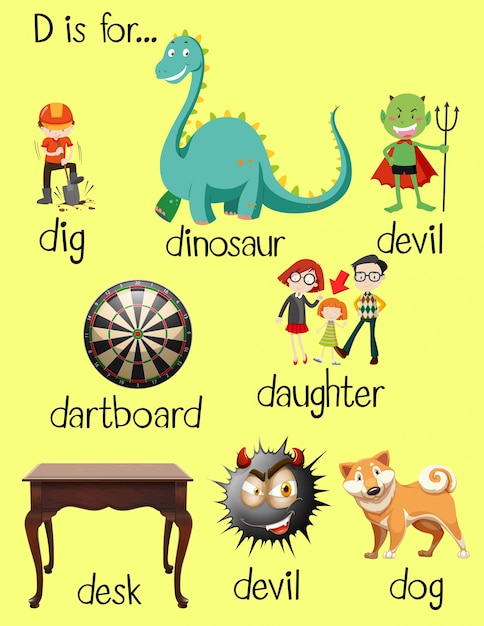 Different words for letter d