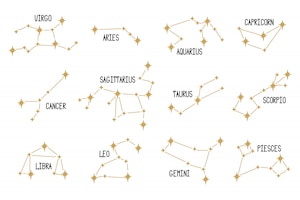Vettore gratuito costellazioni dello zodiaco differenti impostate