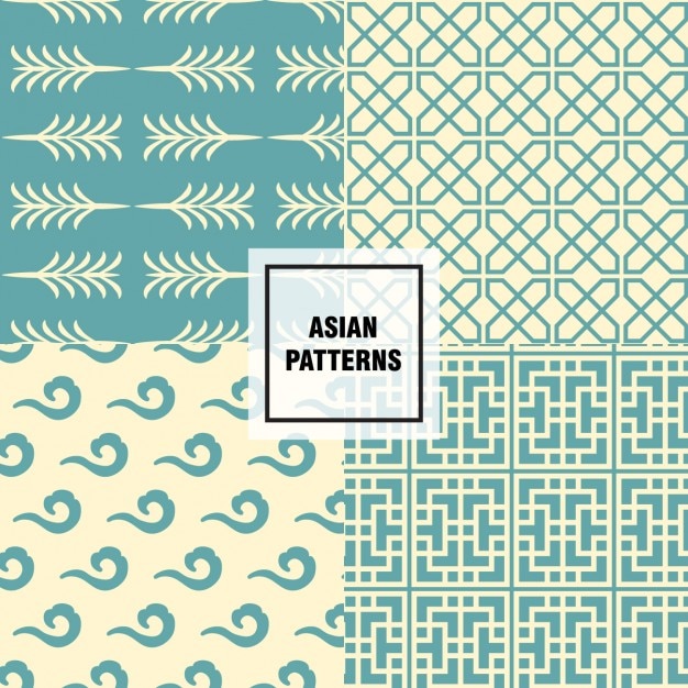 Free vector differents asian patterns