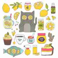 Free vector differents lemon uses