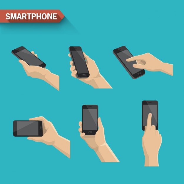 Free Vector differents smartphone actions