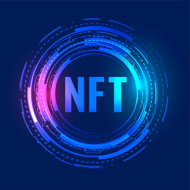 Digital asset NFT non fungible token concept background