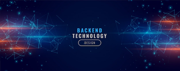 Progettazione del fondo della particella di concetto di tecnologia dell'insegna del backend di digital