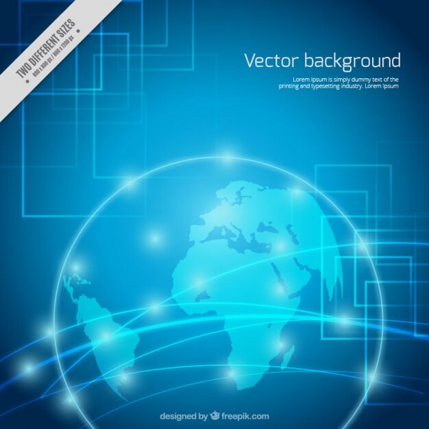 무료 Vector 세계지도와 빛나는 점 디지털 배경