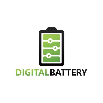 Digital battery logo template design