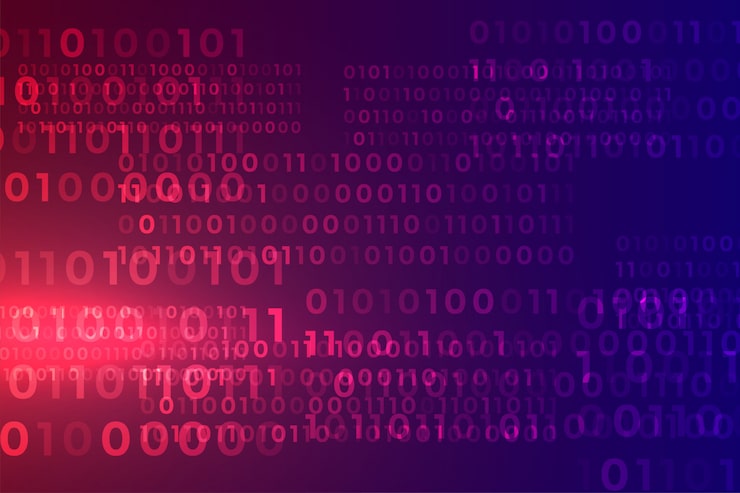 Free Vector digital binary code algorithm stream matrix background