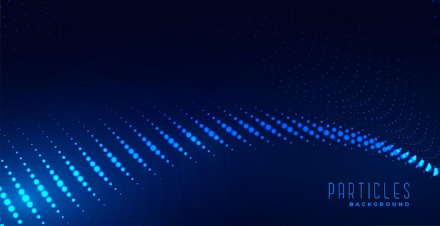 Free vector digital blue particles wave background