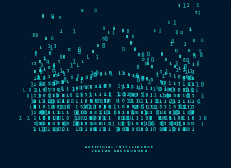 Free Vector digital code diagram for technology and artificial intelligence