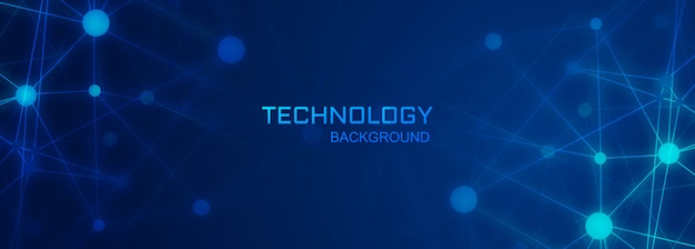 Digital connecting banner technology polygon background