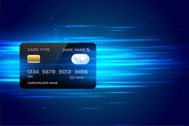 Free vector digital credit card payment background in fast technology style