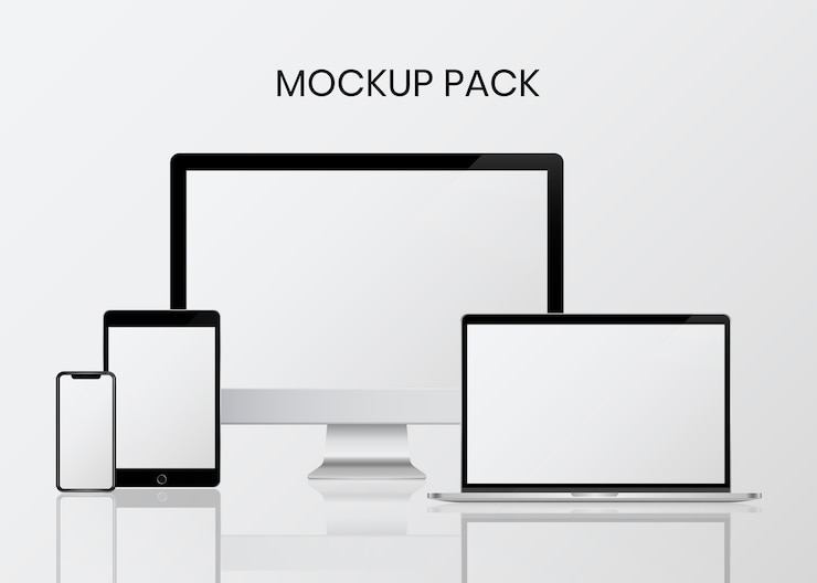 Free Vector digital device mockup set