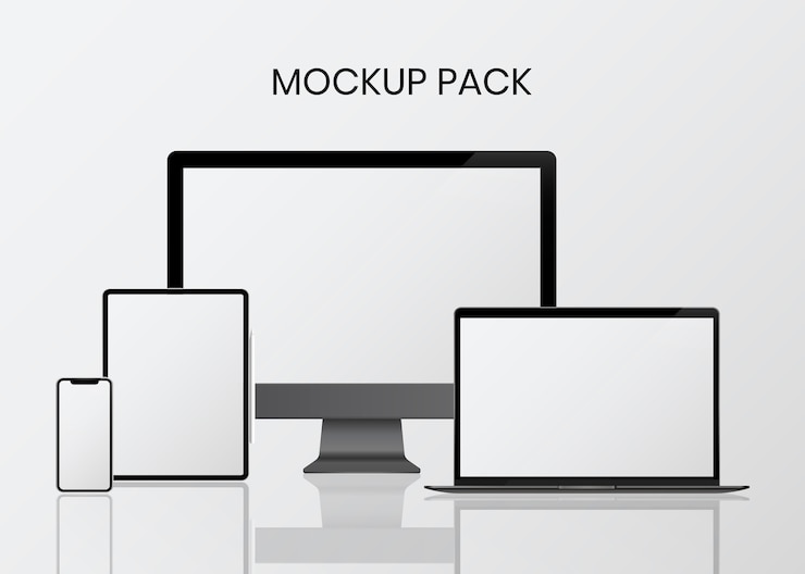 Digital device mockup set