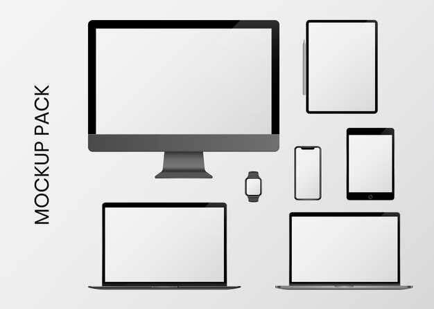Digital device mockup set