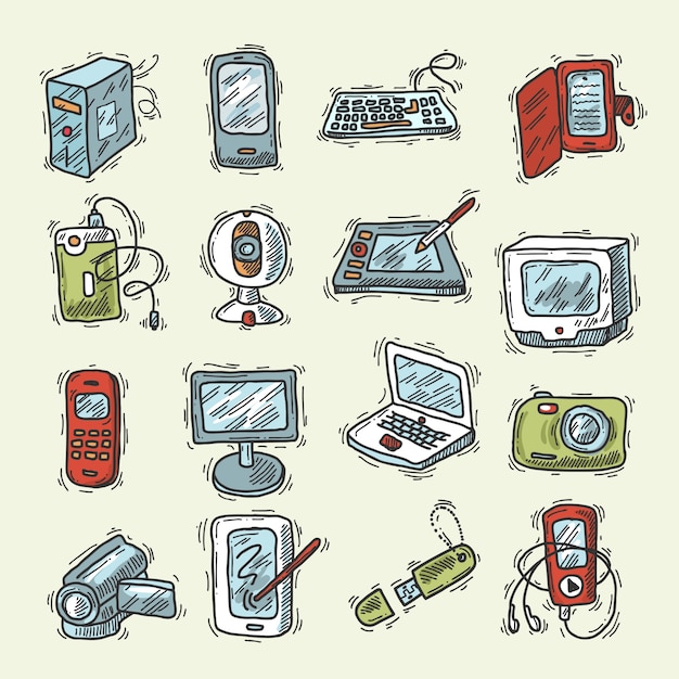 Free vector digital device set