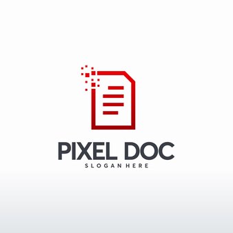 Digital document logo designs concept vector, pixel document logo template, technology data icon logo