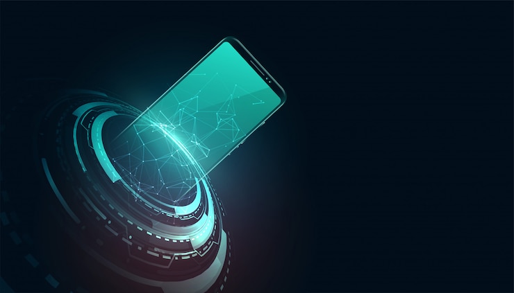 Free Vector digital futuristic mobile technology concept  background
