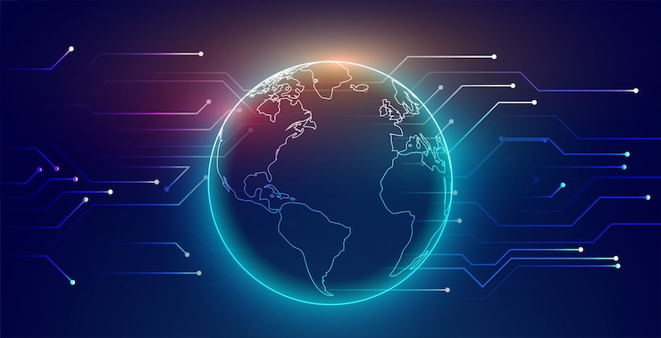 Free Vector digital global connection network technology background