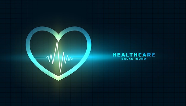 Digital health care medical background with heat beat line graph vector