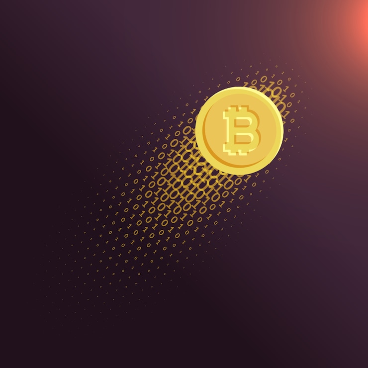 Free Vector digital internet currency bitcoin vector background