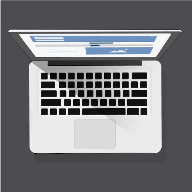 Vettore gratuito illustrazione di vettore dell'icona del computer portatile digitale