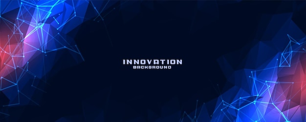 Free vector digital low poly mesh connection technology banner design