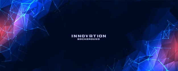 Digital low poly mesh connection technology banner design