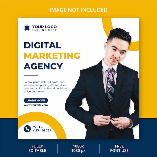 Digital marketing agency banner social media post template