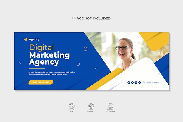 Digital marketing agency and corporate facebook cover and web banner template premium vector